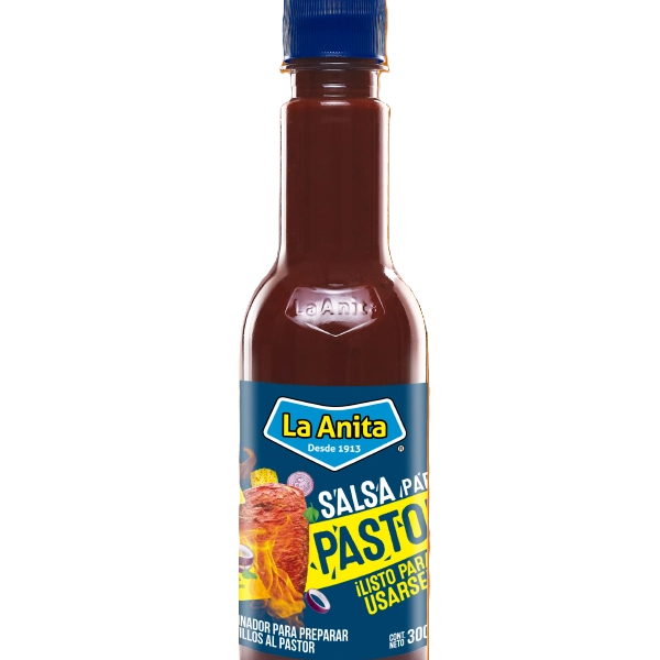 Botella de marinador para carne al pastor marca "La Anita", destacando su presentación de 300 ml.