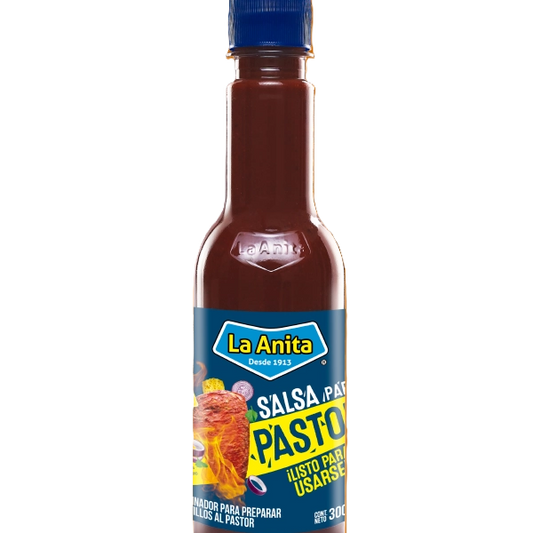 Botella de marinador para carne al pastor marca "La Anita", destacando su presentación de 300 ml.